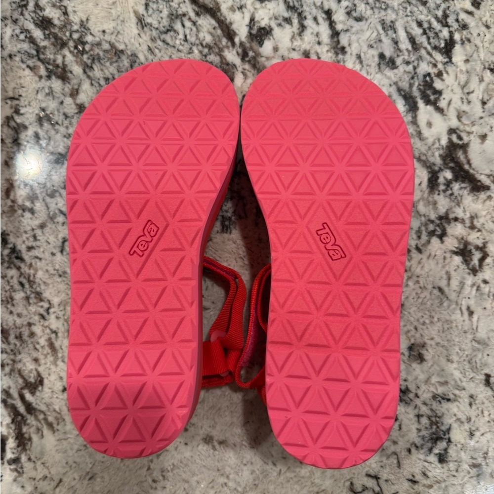 Teva Women's Red/Hot Pink Platform Sandals - Picture 4 of 5